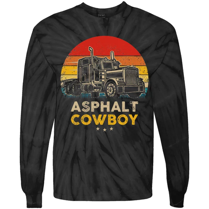 Asphalt Cowboy Vintage Trucker Retro Style Tie-Dye Long Sleeve Shirt