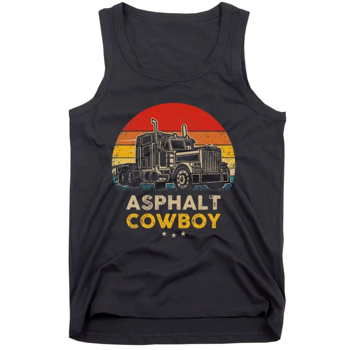 Asphalt Cowboy Vintage Trucker Retro Style Tank Top