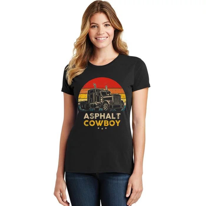 Asphalt Cowboy Vintage Trucker Retro Style Women's T-Shirt