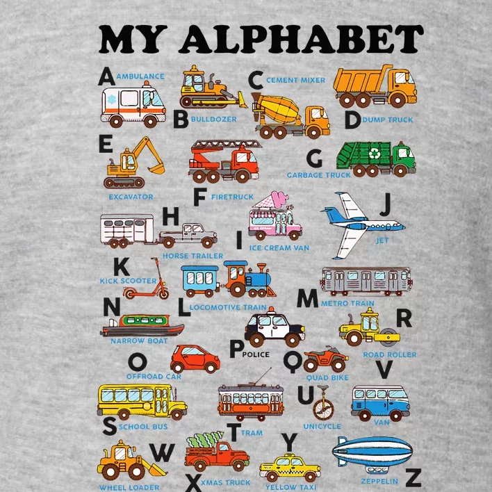 Alphabet Construction Vehicles Abc Learning Teaching Toddler Sweatshirt