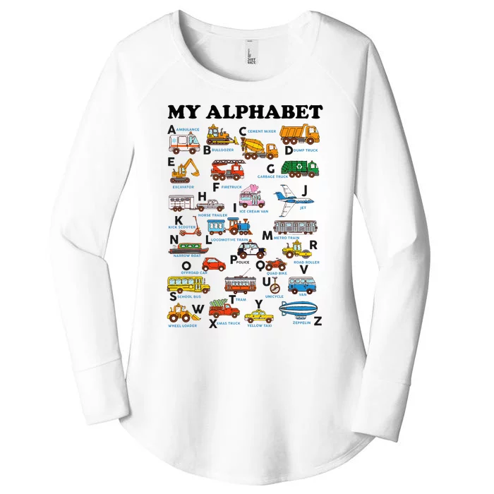 Alphabet Construction Vehicles Abc Learning Teaching Women's Perfect Tri Tunic Long Sleeve Shirt