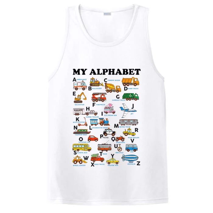 Alphabet Construction Vehicles Abc Learning Teaching Performance Tank