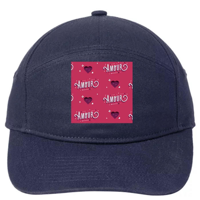 Amour Cute Valentine's Day Gift 7-Panel Snapback Hat