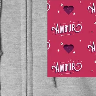 Amour Cute Valentine's Day Gift Full Zip Hoodie