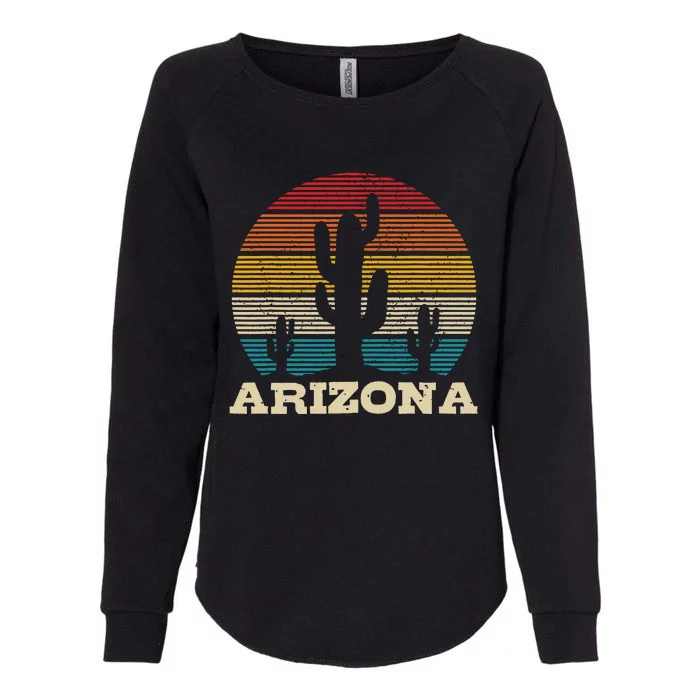 Arizona Cactus Vintage Retro Desert Souvenir Gift Womens California Wash Sweatshirt