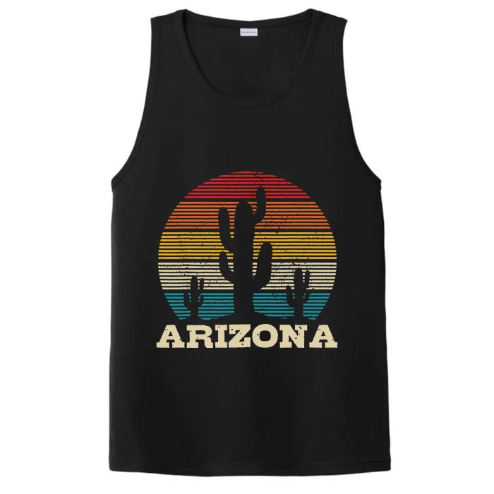 Arizona Cactus Vintage Retro Desert Souvenir Gift Performance Tank