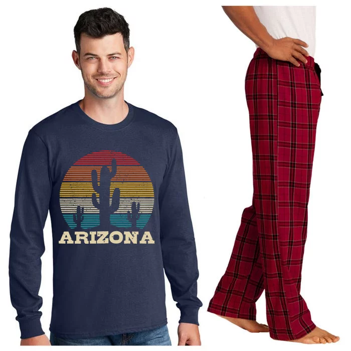 Arizona Cactus Vintage Retro Desert Souvenir Gift Long Sleeve Pajama Set