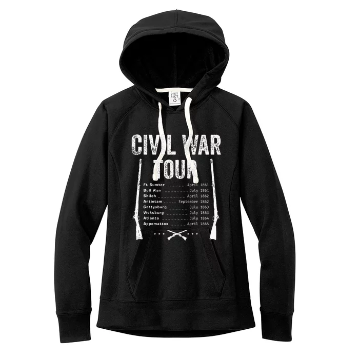 American Civil War Tour Battle Dates Reenactment Gettysburg Women's Fleece Hoodie