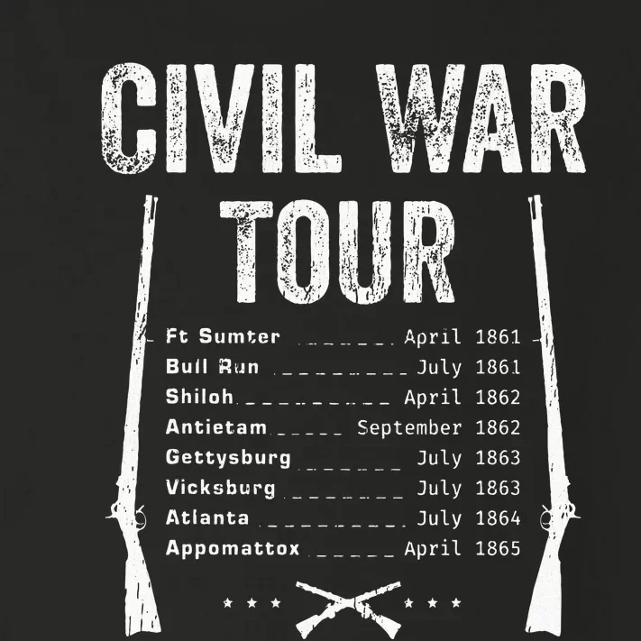 American Civil War Tour Battle Dates Reenactment Gettysburg Toddler Long Sleeve Shirt