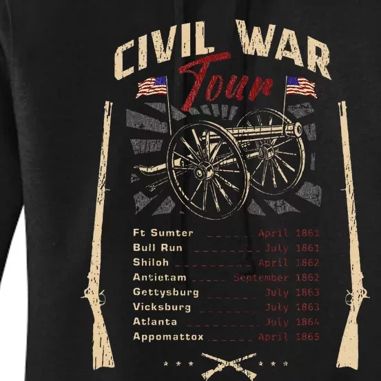 American Civil War Battle Dates Reenactment Gettysburg Women's Pullover Hoodie