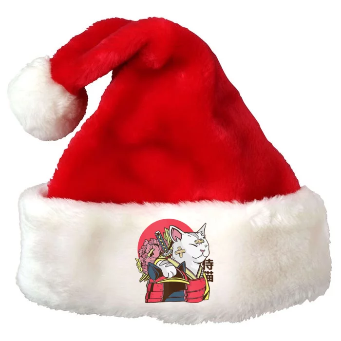 Anime Cat Waifu Who Loves Anime Ramen And Sketching Japan Premium Christmas Santa Hat