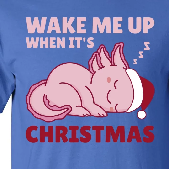 Axolotl Christmas Wake Me Up When ItS Christmas Funny Gift Tall T-Shirt