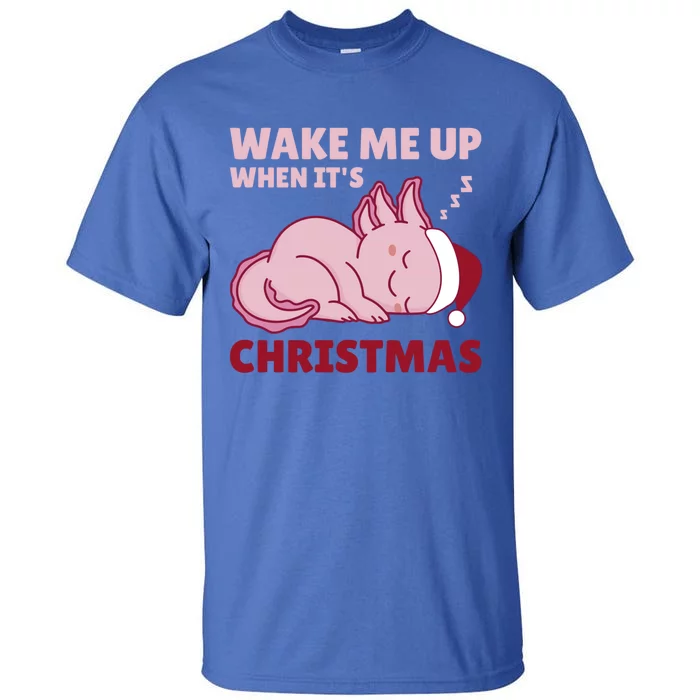 Axolotl Christmas Wake Me Up When ItS Christmas Funny Gift Tall T-Shirt