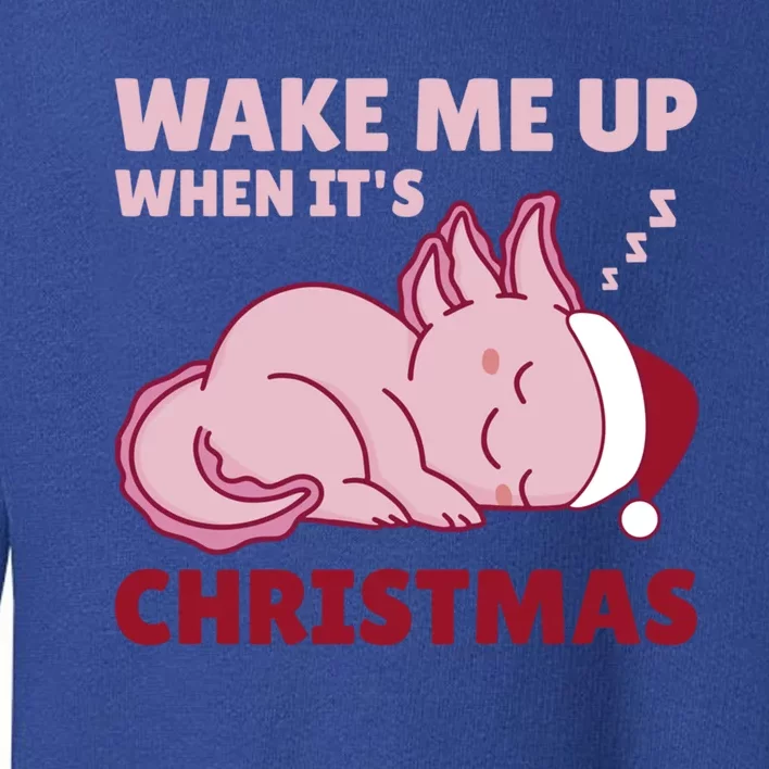 Axolotl Christmas Wake Me Up When ItS Christmas Funny Gift Toddler Sweatshirt