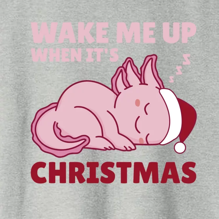 Axolotl Christmas Wake Me Up When ItS Christmas Funny Gift Women's Crop Top Tee