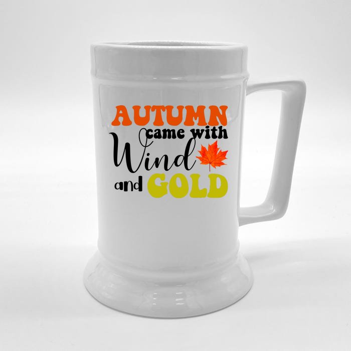 Autumn Came With Wind And Gold Front & Back Beer Stein