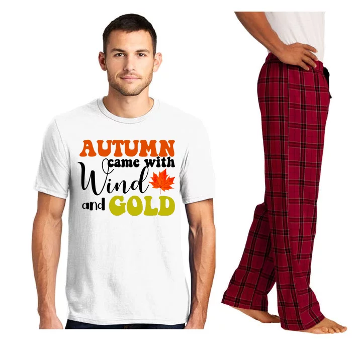 Autumn Came With Wind And Gold Pajama Set