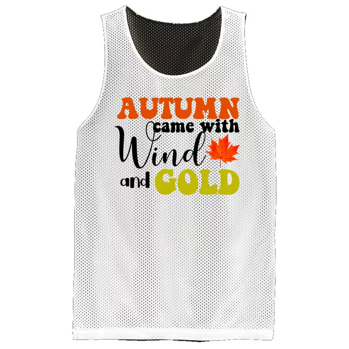 Autumn Came With Wind And Gold Mesh Reversible Basketball Jersey Tank