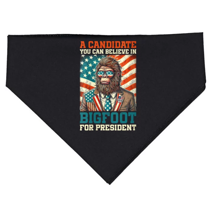 A Candidate You Can Believe In Bigfoot For President 2024 USA-Made Doggie Bandana