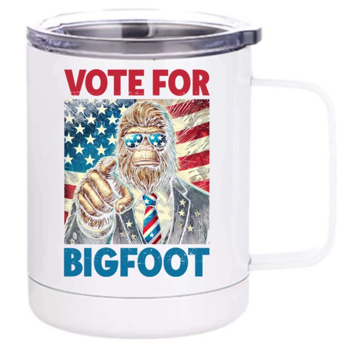 A Candidate You Can Believe In Bigfoot For President 2024 Front & Back 12oz Stainless Steel Tumbler Cup