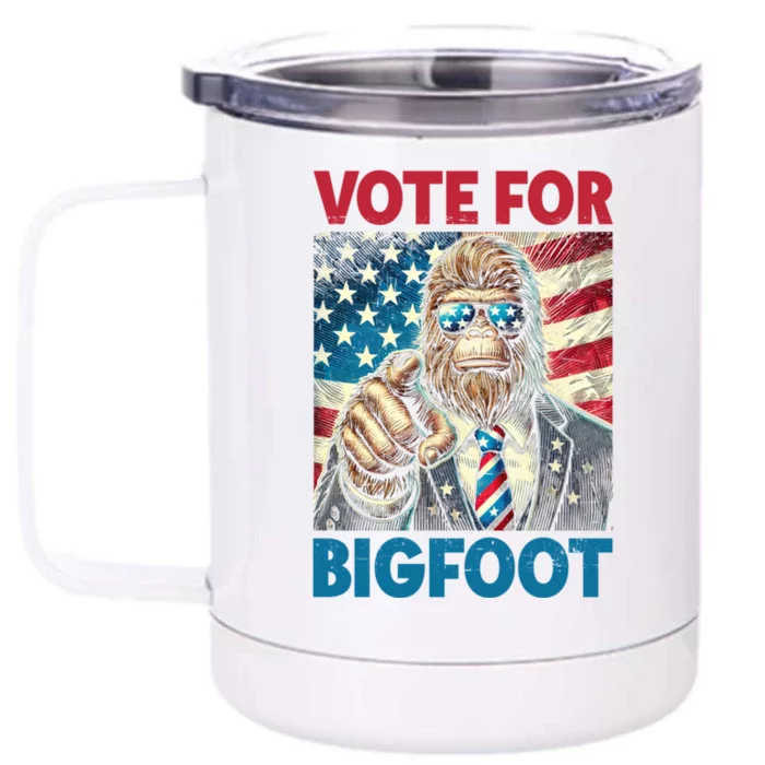 A Candidate You Can Believe In Bigfoot For President 2024 Front & Back 12oz Stainless Steel Tumbler Cup