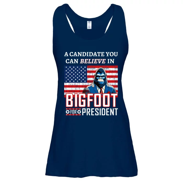 A Candidate You Can Believe In. Bigfoot For President Ladies Essential Flowy Tank