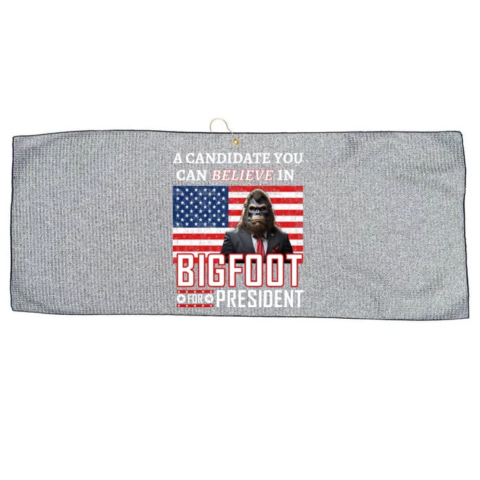 A Candidate You Can Believe In. Bigfoot For President Large Microfiber Waffle Golf Towel