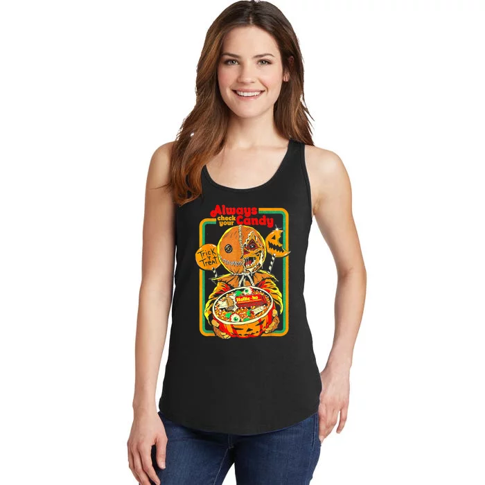 Always Check Your Candy Trick Or Treat Funny Halloween Ladies Essential Tank