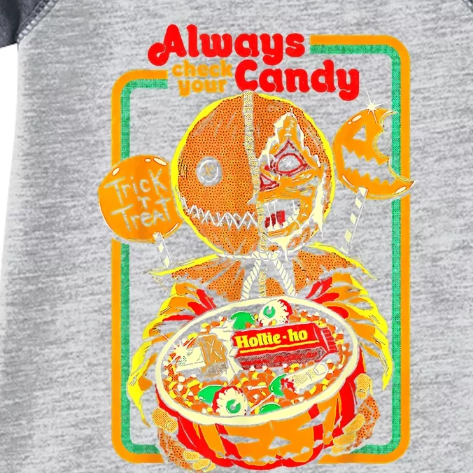 Always Check Your Candy Trick Or Treat Funny Halloween Infant Baby Jersey Bodysuit