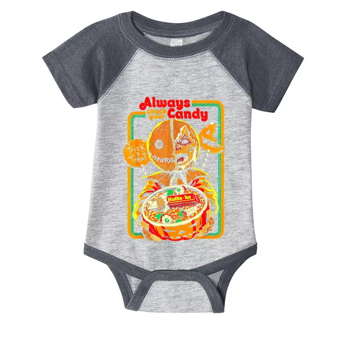 Always Check Your Candy Trick Or Treat Funny Halloween Infant Baby Jersey Bodysuit