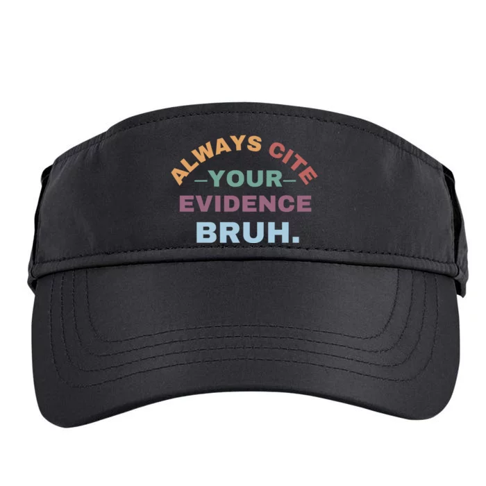 Always Cite Your Evidence Bruh Funny Retro English Teacher Adult Drive Performance Visor