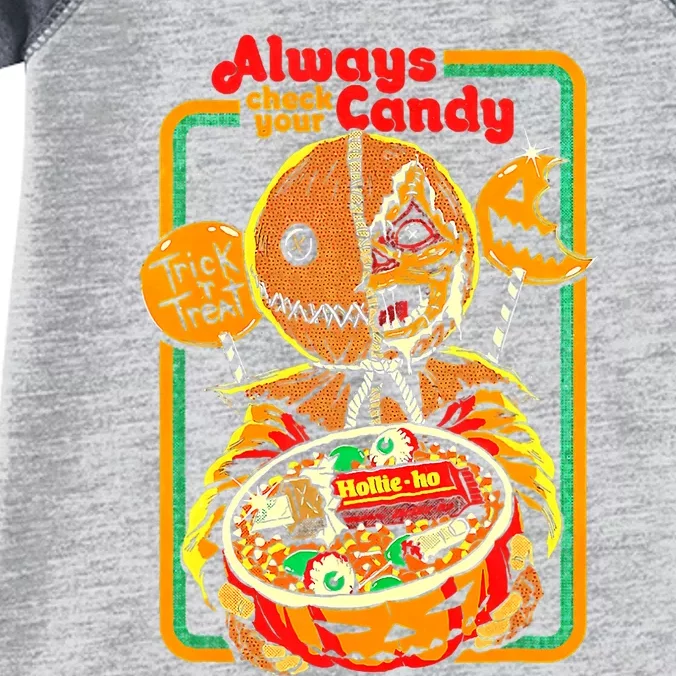 Always Check Your Candy Trick Or Treat, Funny Halloween Tee Infant Baby Jersey Bodysuit