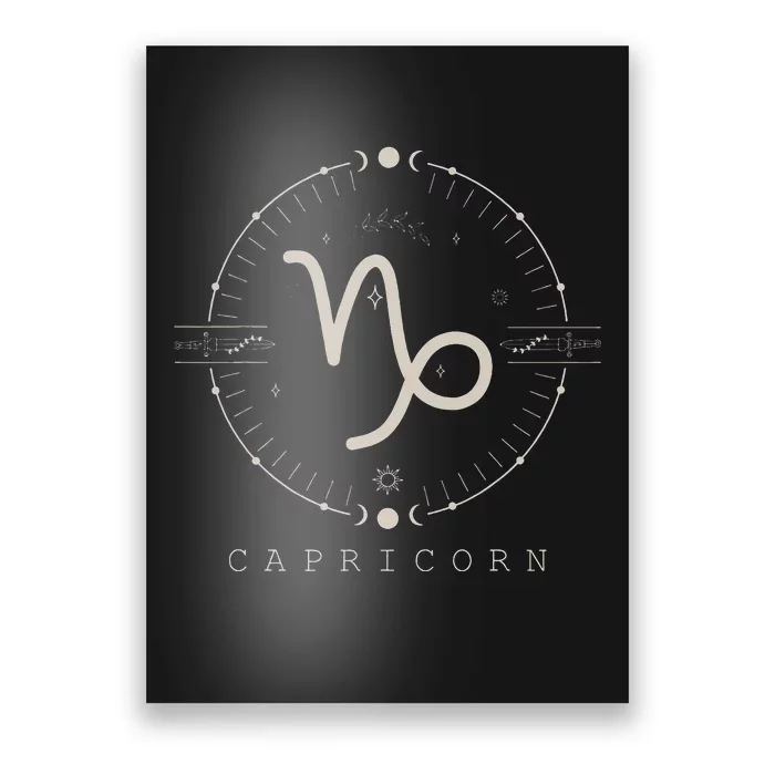 Aesthetic Capricorn Zodiac Sign Astrological Stars Celestial Poster