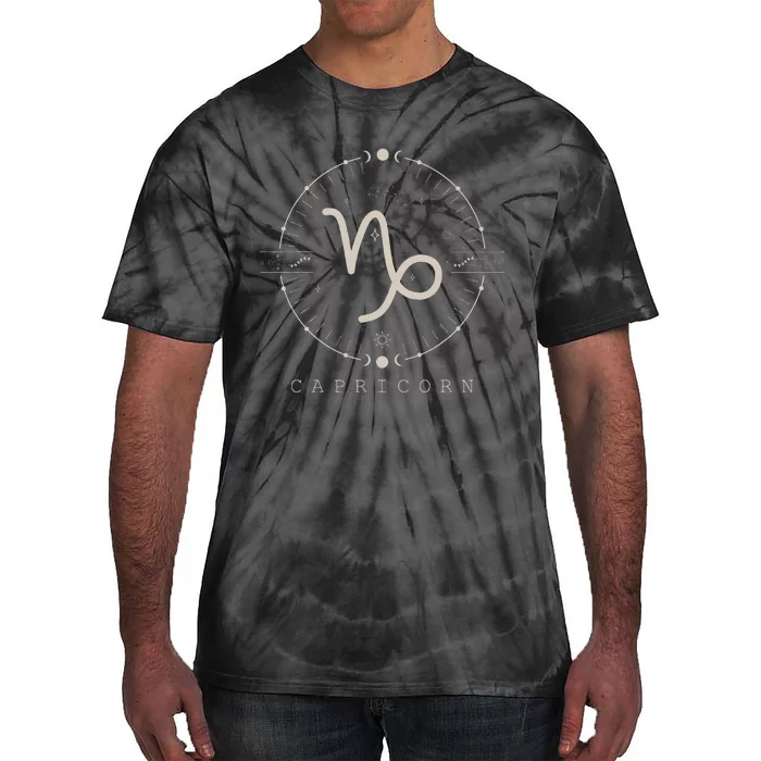 Aesthetic Capricorn Zodiac Sign Astrological Stars Celestial Tie-Dye T-Shirt