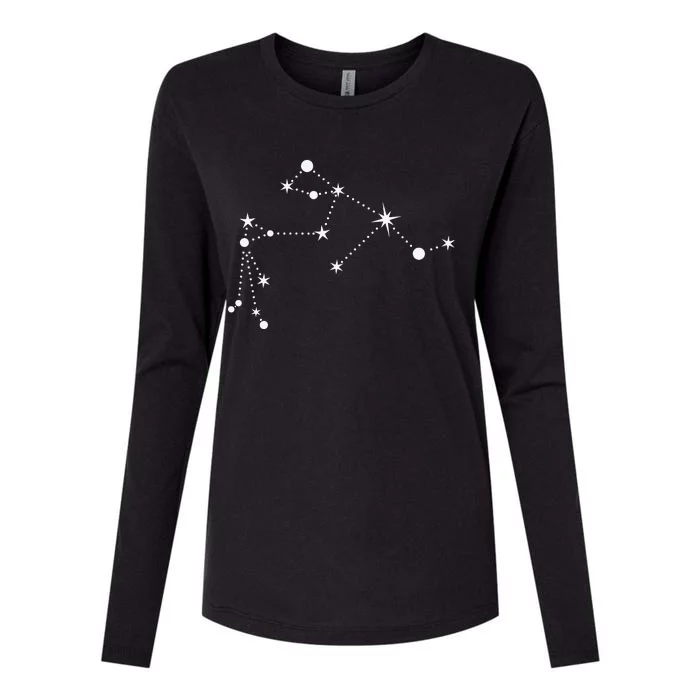 Aquarius Constellation Zodiac Womens Cotton Relaxed Long Sleeve T-Shirt