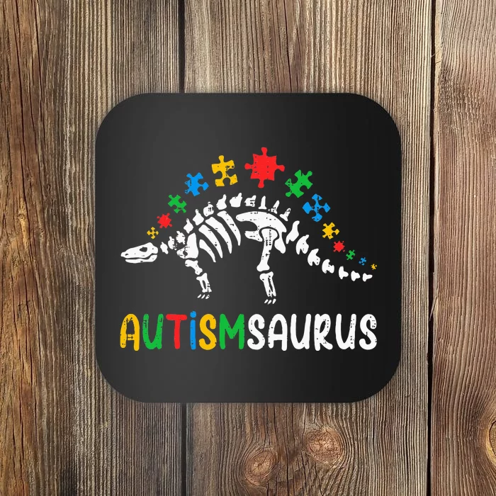 Autismsaurus Dinosaur Autism Awareness Coaster