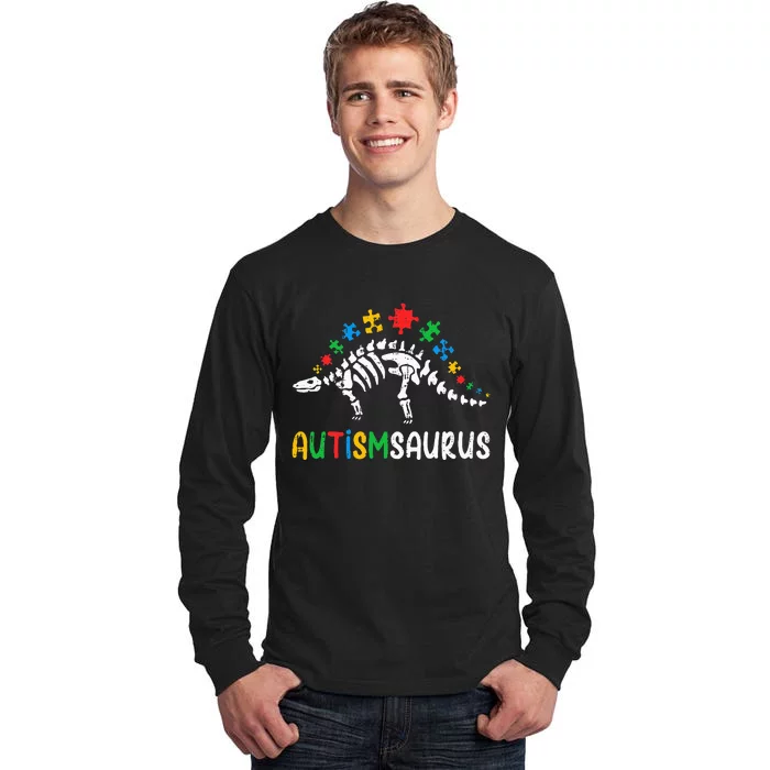 Autismsaurus Dinosaur Autism Awareness Tall Long Sleeve T-Shirt