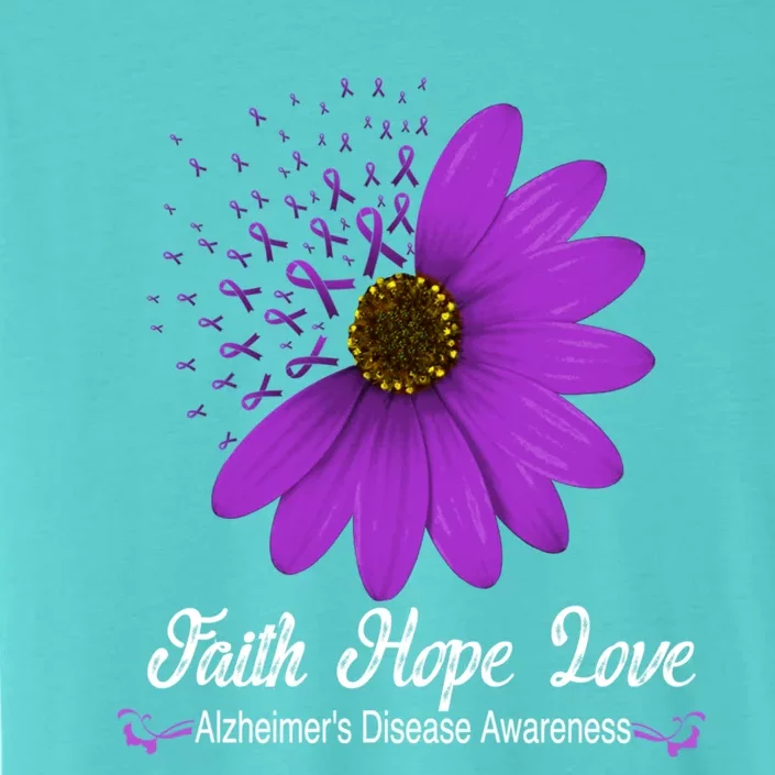 Alzheimer's Disease Awareness Faith Hope Love Purple Ribbon Great Gift ChromaSoft Performance T-Shirt