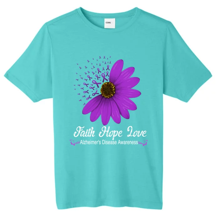 Alzheimer's Disease Awareness Faith Hope Love Purple Ribbon Great Gift ChromaSoft Performance T-Shirt