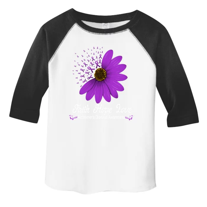 Alzheimer's Disease Awareness Faith Hope Love Purple Ribbon Great Gift Toddler Fine Jersey T-Shirt