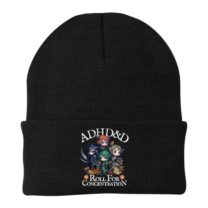 Adhd Dnd Adventurers Roll For Concentration Knit Cap Winter Beanie