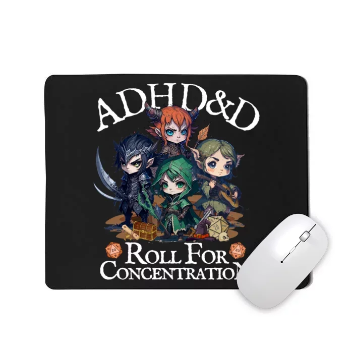 Adhd Dnd Adventurers Roll For Concentration Mousepad