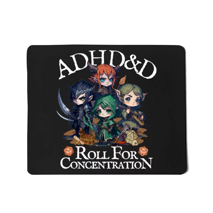 Adhd Dnd Adventurers Roll For Concentration Mousepad