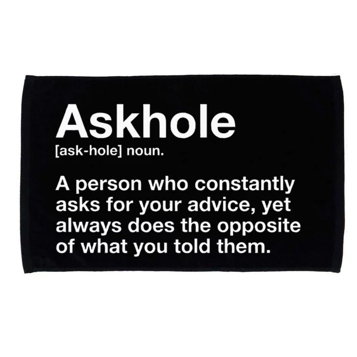 Askhole Definition Adult Microfiber Hand Towel