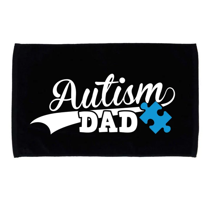 Autism Dad Awareness Support Gift Puzzle Funny Gift Microfiber Hand Towel