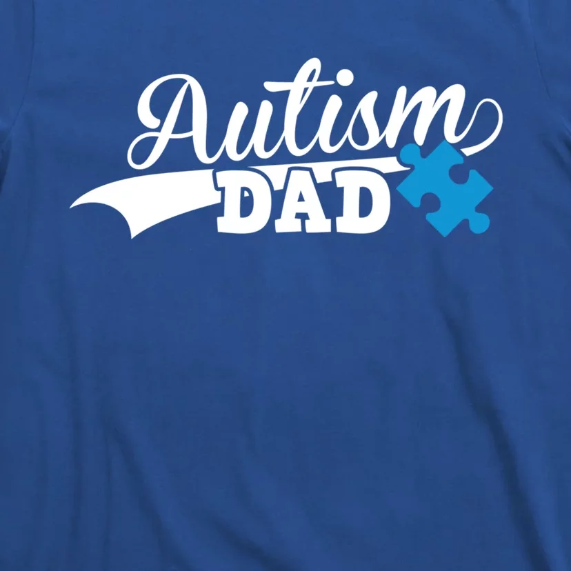 Autism Dad Awareness Support Gift Puzzle Funny Gift T-Shirt