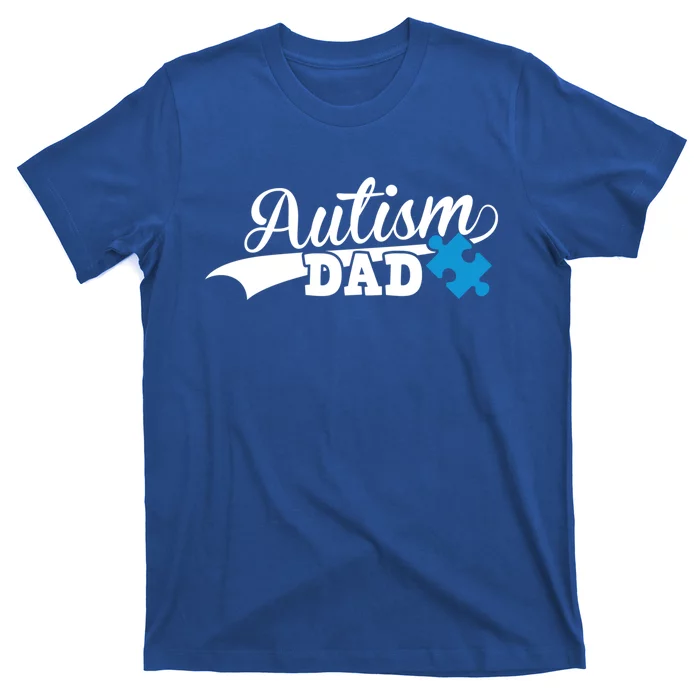 Autism Dad Awareness Support Gift Puzzle Funny Gift T-Shirt