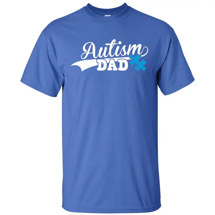 Autism Dad Awareness Support Gift Puzzle Funny Gift Tall T-Shirt