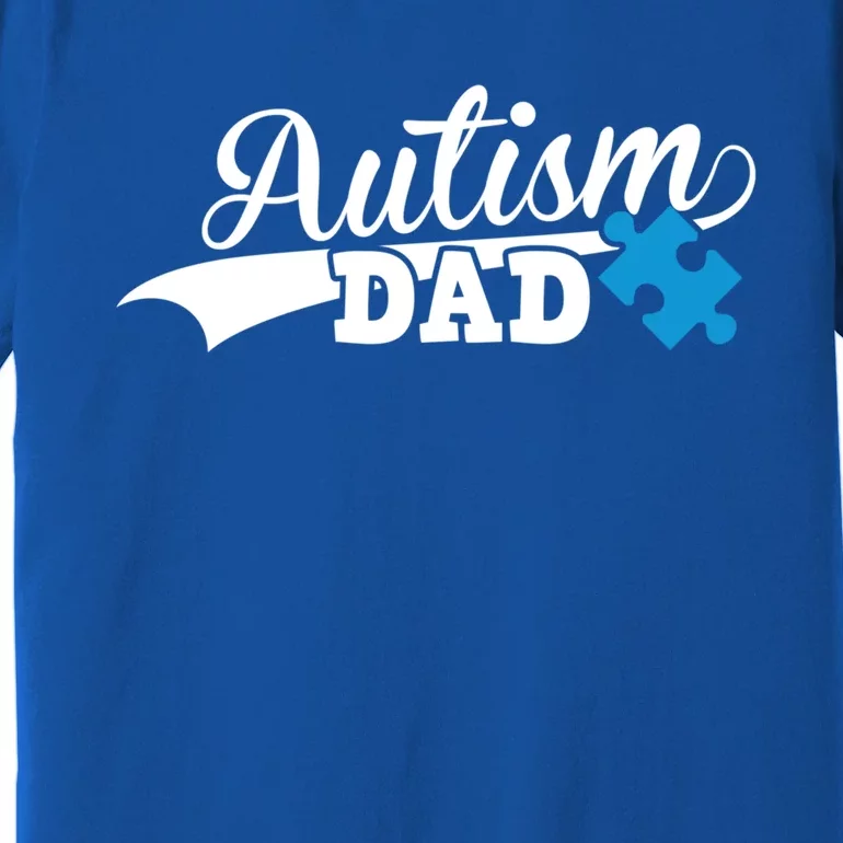 Autism Dad Awareness Support Gift Puzzle Funny Gift Premium T-Shirt