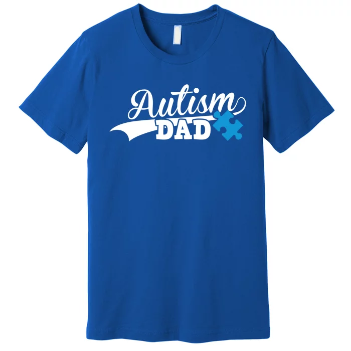 Autism Dad Awareness Support Gift Puzzle Funny Gift Premium T-Shirt